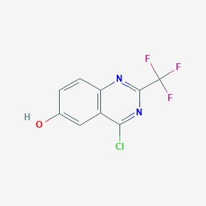 molecular formula C9H4ClF3N2O B13212947 4-Chloro-6-hydroxy-2-trifluoromethyl-quinazoline 