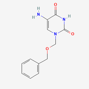 molecular formula C12H13N3O3 B13212951 5-Amino-1-[(benzyloxy)methyl]-1,2,3,4-tetrahydropyrimidine-2,4-dione 