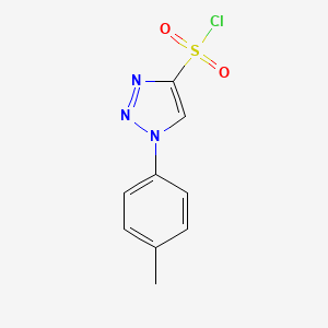 molecular formula C9H8ClN3O2S B13212965 1-(4-Methylphenyl)-1H-1,2,3-triazole-4-sulfonyl chloride 