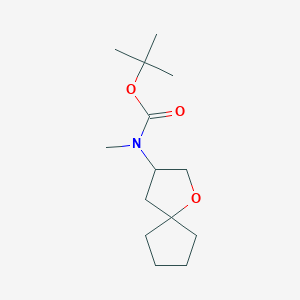 molecular formula C14H25NO3 B13212976 tert-Butyl N-methyl-N-{1-oxaspiro[4.4]nonan-3-yl}carbamate 