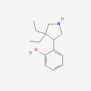 molecular formula C14H21NO B13212980 2-(4,4-Diethylpyrrolidin-3-yl)phenol 