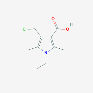 molecular formula C10H14ClNO2 B13212987 4-(Chloromethyl)-1-ethyl-2,5-dimethyl-1H-pyrrole-3-carboxylic acid 