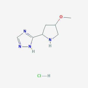 molecular formula C7H13ClN4O B13213026 3-(4-Methoxypyrrolidin-2-yl)-4H-1,2,4-triazole hydrochloride 