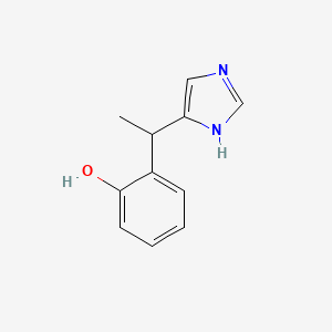 molecular formula C11H12N2O B13213060 2-[1-(1H-imidazol-4-yl)ethyl]phenol 