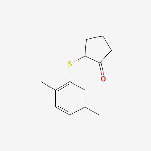 molecular formula C13H16OS B13213087 2-[(2,5-Dimethylphenyl)sulfanyl]cyclopentan-1-one 