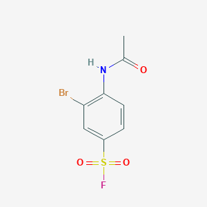 molecular formula C8H7BrFNO3S B13213091 3-Bromo-4-acetamidobenzene-1-sulfonyl fluoride 