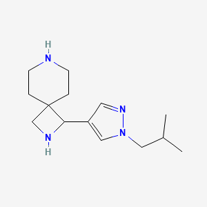 molecular formula C14H24N4 B13213098 1-[1-(2-Methylpropyl)-1H-pyrazol-4-yl]-2,7-diazaspiro[3.5]nonane 