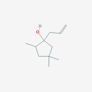 molecular formula C11H20O B13213105 2,4,4-Trimethyl-1-(prop-2-en-1-yl)cyclopentan-1-ol 