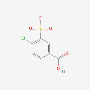 molecular formula C7H4ClFO4S B13213109 4-Chloro-3-fluorosulfonylbenzoic acid CAS No. 2494-80-6