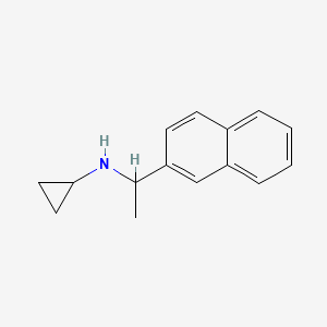 molecular formula C15H17N B13213124 N-[1-(Naphthalen-2-YL)ethyl]cyclopropanamine 