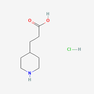 molecular formula C8H16ClNO2 B1321314 3-(哌啶-4-基)丙酸盐酸盐 CAS No. 51052-79-0