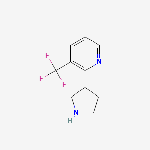 molecular formula C10H11F3N2 B13213147 2-(Pyrrolidin-3-yl)-3-(trifluoromethyl)pyridine 