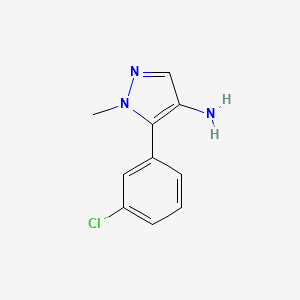 molecular formula C10H10ClN3 B13213159 5-(3-Chlorophenyl)-1-methyl-1h-pyrazol-4-amine 