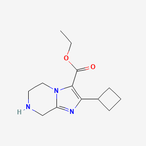 Ethyl 2-cyclobutyl-5H,6H,7H,8H-imidazo[1,2-a]pyrazine-3-carboxylate