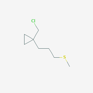 molecular formula C8H15ClS B13213257 1-(Chloromethyl)-1-[3-(methylsulfanyl)propyl]cyclopropane 