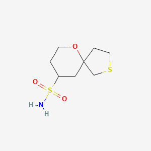 molecular formula C8H15NO3S2 B13213300 6-Oxa-2-thiaspiro[4.5]decane-9-sulfonamide 