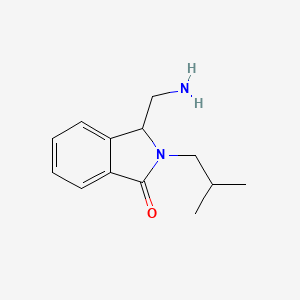 molecular formula C13H18N2O B13213353 3-(Aminomethyl)-2-(2-methylpropyl)-2,3-dihydro-1H-isoindol-1-one 