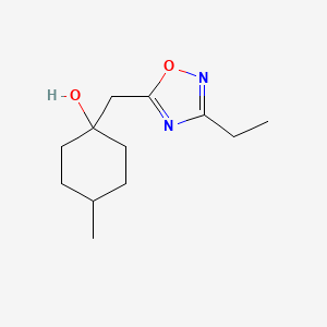 molecular formula C12H20N2O2 B13213362 1-[(3-Ethyl-1,2,4-oxadiazol-5-yl)methyl]-4-methylcyclohexan-1-ol 