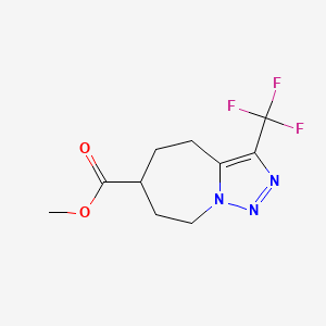 molecular formula C10H12F3N3O2 B13213371 Methyl 3-(trifluoromethyl)-4H,5H,6H,7H,8H-[1,2,3]triazolo[1,5-a]azepine-6-carboxylate 