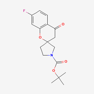 tert-Butyl 7-fluoro-4-oxo-3,4-dihydrospiro[1-benzopyran-2,3'-pyrrolidine]-1'-carboxylate