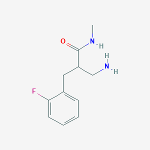 molecular formula C11H15FN2O B13213422 3-amino-2-[(2-fluorophenyl)methyl]-N-methylpropanamide 