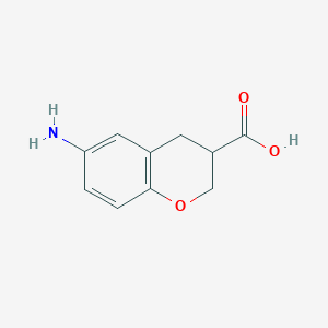 molecular formula C10H11NO3 B13213433 6-Amino-3,4-dihydro-2h-1-benzopyran-3-carboxylic acid 