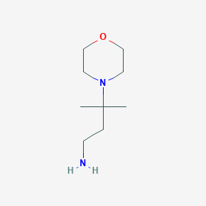 molecular formula C9H20N2O B13213492 3-Methyl-3-(morpholin-4-yl)butan-1-amine 