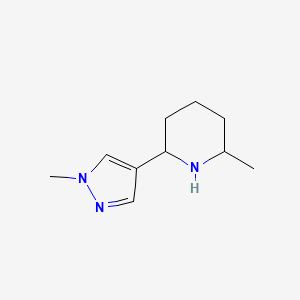 molecular formula C10H17N3 B13213496 2-Methyl-6-(1-methyl-1H-pyrazol-4-yl)piperidine 