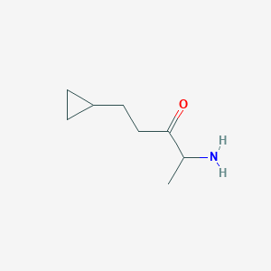 molecular formula C8H15NO B13213585 4-Amino-1-cyclopropylpentan-3-one 