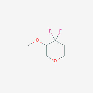 molecular formula C6H10F2O2 B13213623 4,4-Difluoro-3-methoxyoxane 