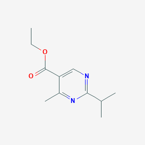 molecular formula C11H16N2O2 B13213625 Ethyl 2-isopropyl-4-methyl-5-pyrimidinecarboxylate 