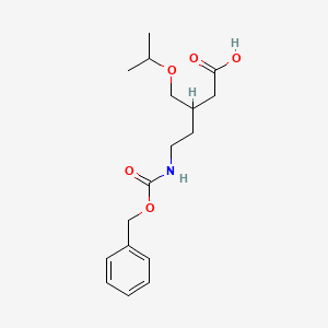 molecular formula C17H25NO5 B13213653 5-{[(Benzyloxy)carbonyl]amino}-3-[(propan-2-yloxy)methyl]pentanoic acid 