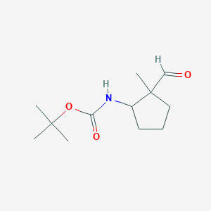 molecular formula C12H21NO3 B13213677 tert-Butyl N-(2-formyl-2-methylcyclopentyl)carbamate 