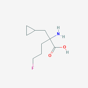 molecular formula C9H16FNO2 B13213690 2-Amino-2-(cyclopropylmethyl)-5-fluoropentanoic acid 