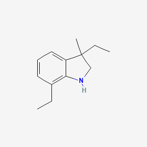 molecular formula C13H19N B13213725 3,7-Diethyl-3-methyl-2,3-dihydro-1H-indole 