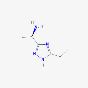 molecular formula C6H12N4 B13213726 (1R)-1-(5-Ethyl-1H-1,2,4-triazol-3-yl)ethan-1-amine 