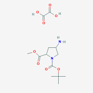 molecular formula C13H22N2O8 B13213741 1-tert-Butyl2-methyl4-aminopyrrolidine-1,2-dicarboxylate,oxalicacid 