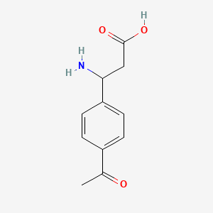 molecular formula C11H13NO3 B13213766 3-(4-Acetylphenyl)-3-aminopropanoic acid 