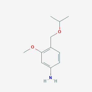 molecular formula C11H17NO2 B13213841 3-Methoxy-4-[(propan-2-yloxy)methyl]aniline 