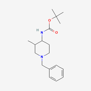 molecular formula C18H28N2O2 B13213849 tert-butyl N-(1-benzyl-3-methylpiperidin-4-yl)carbamate 