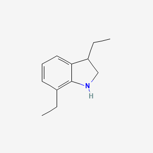 molecular formula C12H17N B13213870 3,7-Diethyl-2,3-dihydro-1H-indole 