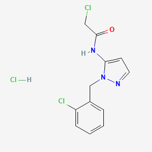 2-chloro-N-{1-[(2-chlorophenyl)methyl]-1H-pyrazol-5-yl}acetamide hydrochloride