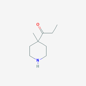 molecular formula C9H17NO B13213970 1-(4-Methylpiperidin-4-yl)propan-1-one 