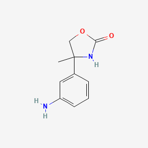 molecular formula C10H12N2O2 B13213981 4-(3-Aminophenyl)-4-methyl-1,3-oxazolidin-2-one 