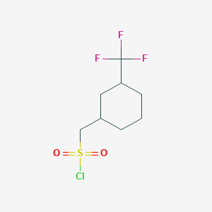 molecular formula C8H12ClF3O2S B13213982 [3-(Trifluoromethyl)cyclohexyl]methanesulfonyl chloride 