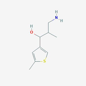 molecular formula C9H15NOS B13213994 3-Amino-2-methyl-1-(5-methylthiophen-3-yl)propan-1-ol 