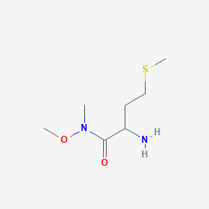 molecular formula C7H16N2O2S B13214037 2-Amino-N-methoxy-N-methyl-4-(methylsulfanyl)butanamide 