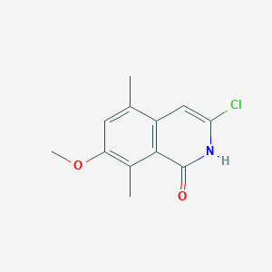 molecular formula C12H12ClNO2 B13214084 3-Chloro-7-methoxy-5,8-dimethyl-1,2-dihydroisoquinolin-1-one 