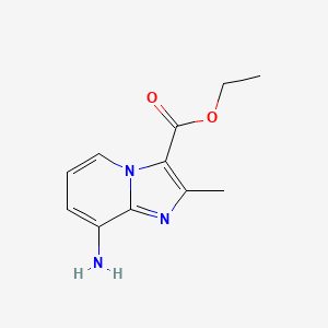 molecular formula C11H13N3O2 B1321411 8-氨基-2-甲基咪唑并[1,2-a]吡啶-3-羧酸乙酯 CAS No. 185133-90-8