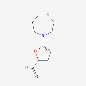 molecular formula C10H13NO2S B13214110 5-(1,4-Thiazepan-4-yl)furan-2-carbaldehyde 